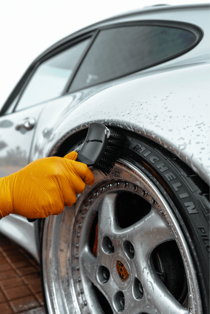 Stiff Bristle Tire Brush for Tires & Rubber Mats - by Blackline Car Care by Blackline Car Care