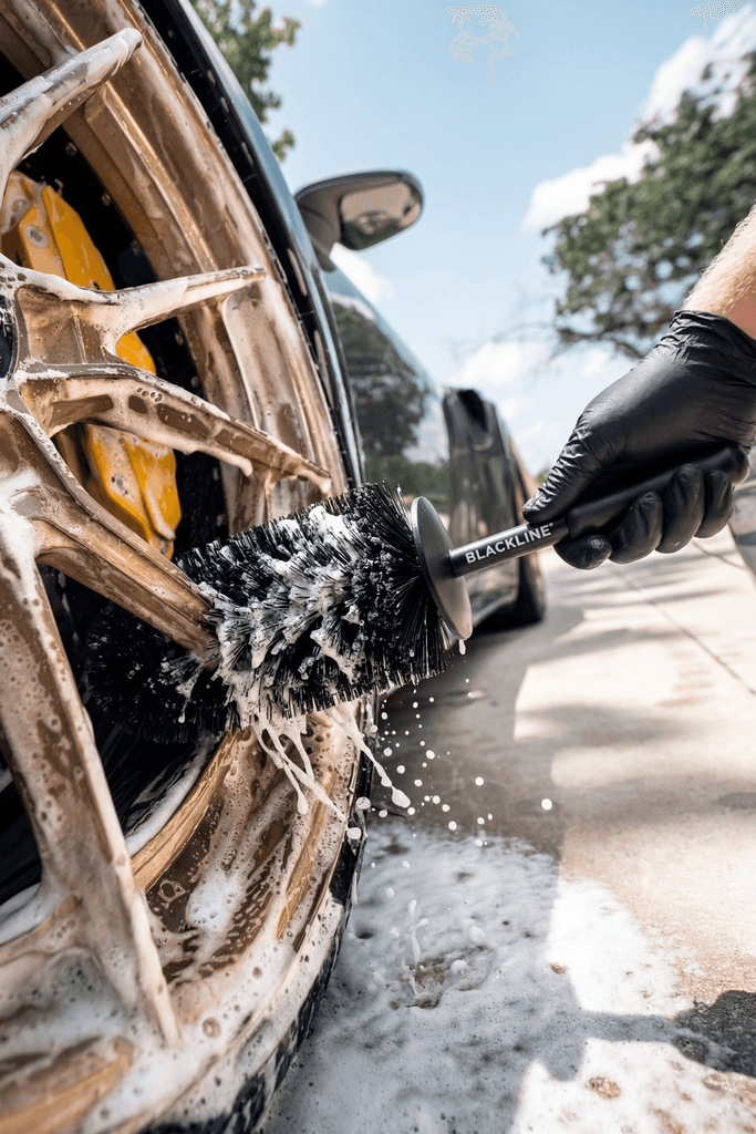 Wheel Barrel Brush, Deep-Reach Wheel Cleaning - by Blackline Car Care by Blackline Car Care