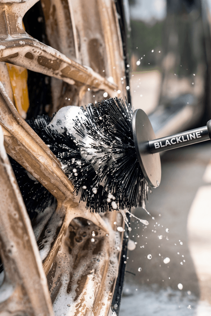 Wheel Barrel Brush, Deep-Reach Wheel Cleaning - by Blackline Car Care by Blackline Car Care