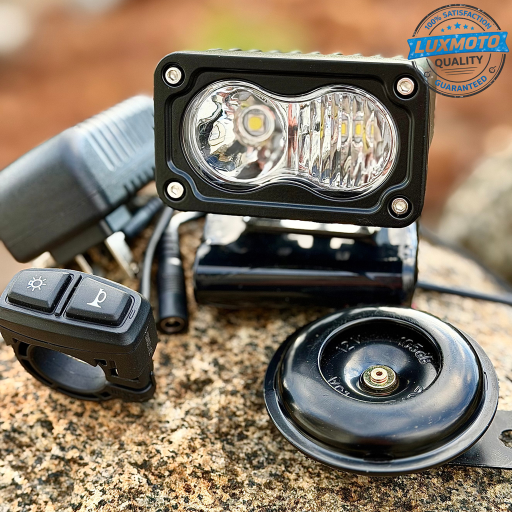Baja Light & Horn Kit - Rechargeable, 2700 Lumens, Fits Any Bike
