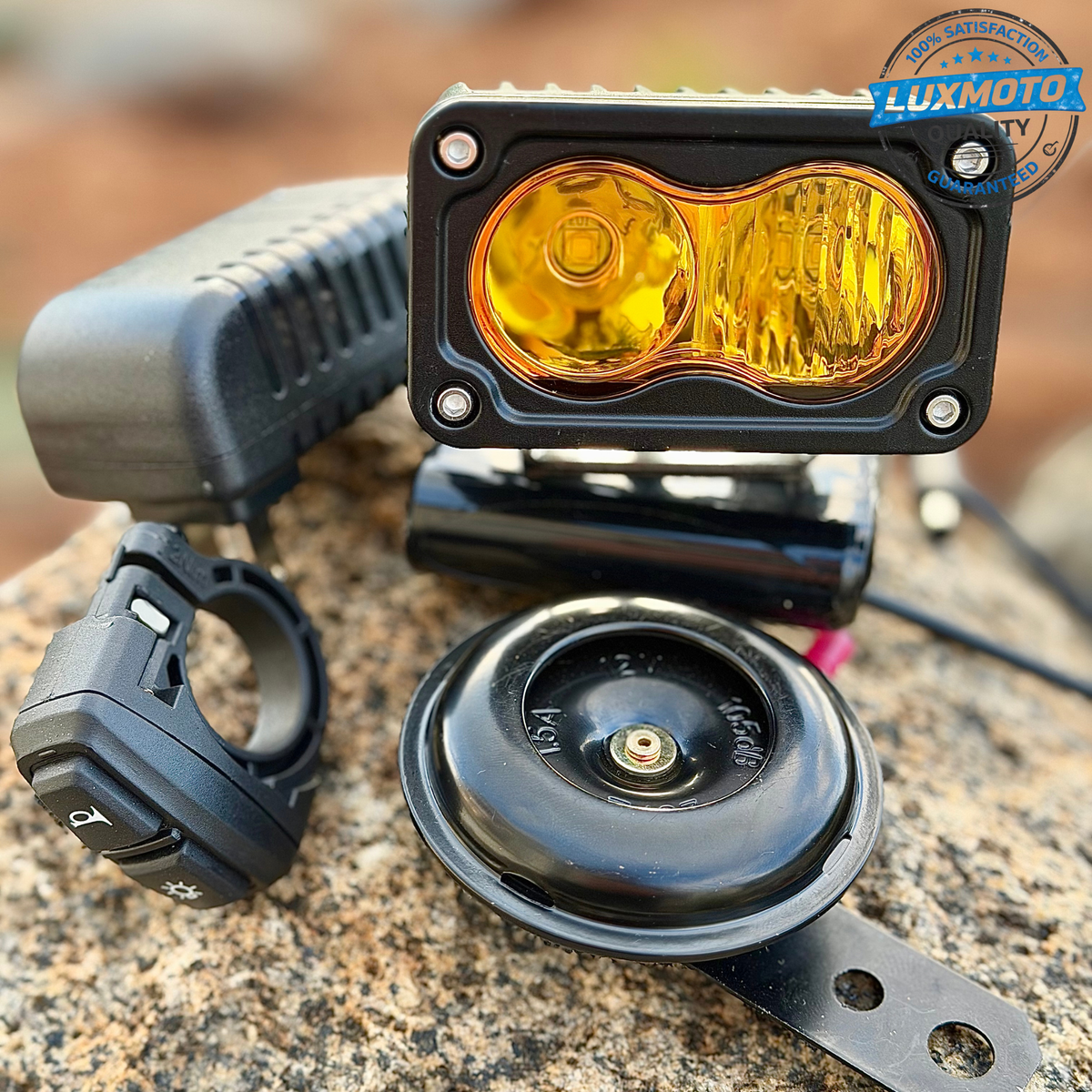 Baja Light & Horn Kit - Rechargeable, 2700 Lumens, Fits Any Bike