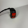 Toggle switch with red 'On' and black 'Off' buttons on a white background