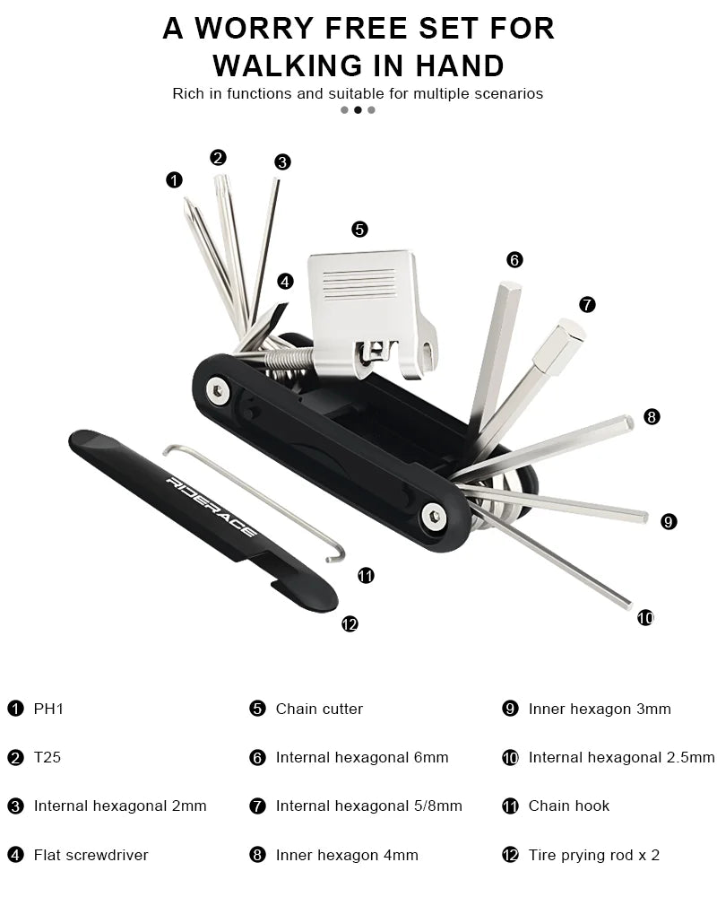 12-in-1 Bike Multi-Tool – includes chain breaker