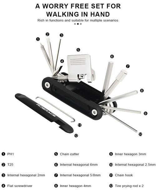 12-in-1 Bike Multi-Tool – includes chain breaker