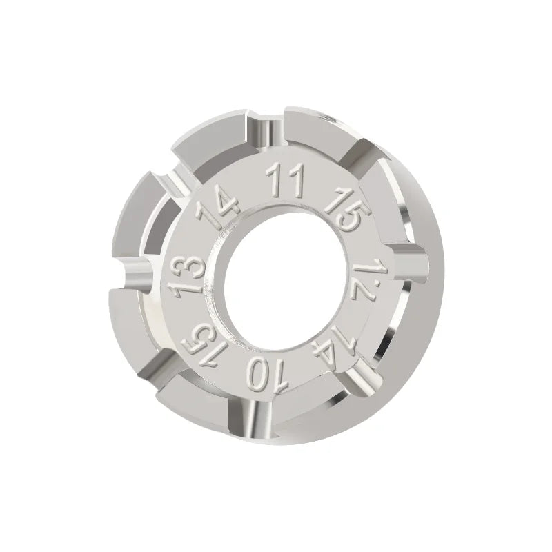 8-Way Spoke Wrench – fits nipple sizes 10–15