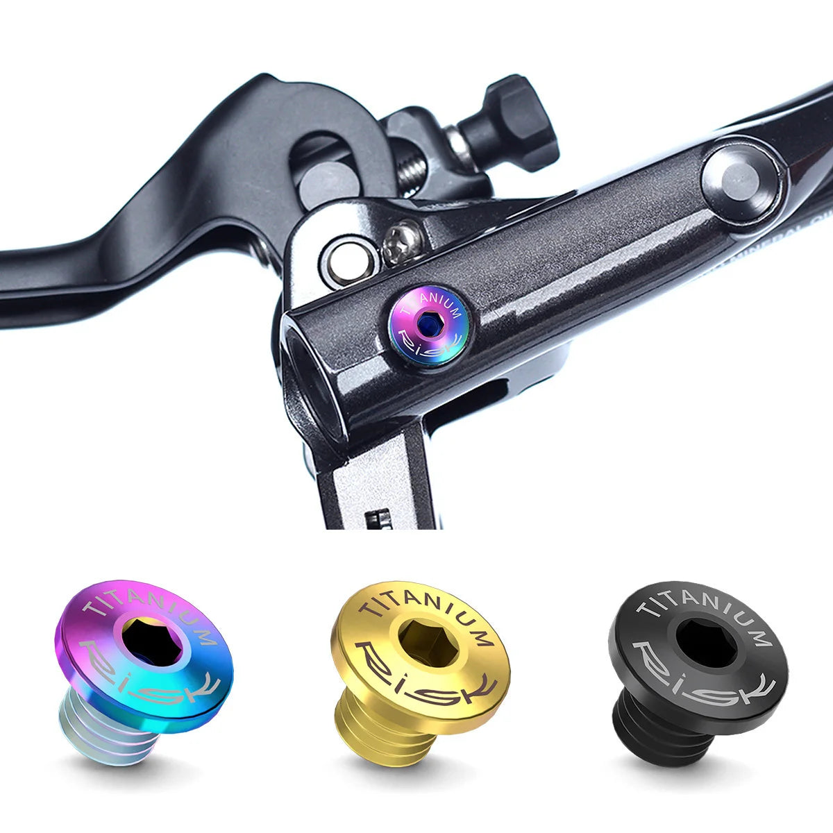 Brake Lever Bleed Screws – M5 alloy, fits Shimano M7000–9020