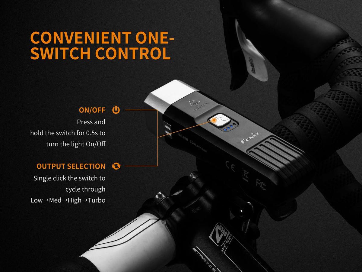 Fenix BC25R LED Bike Light – 600 lumens, IP66 rated