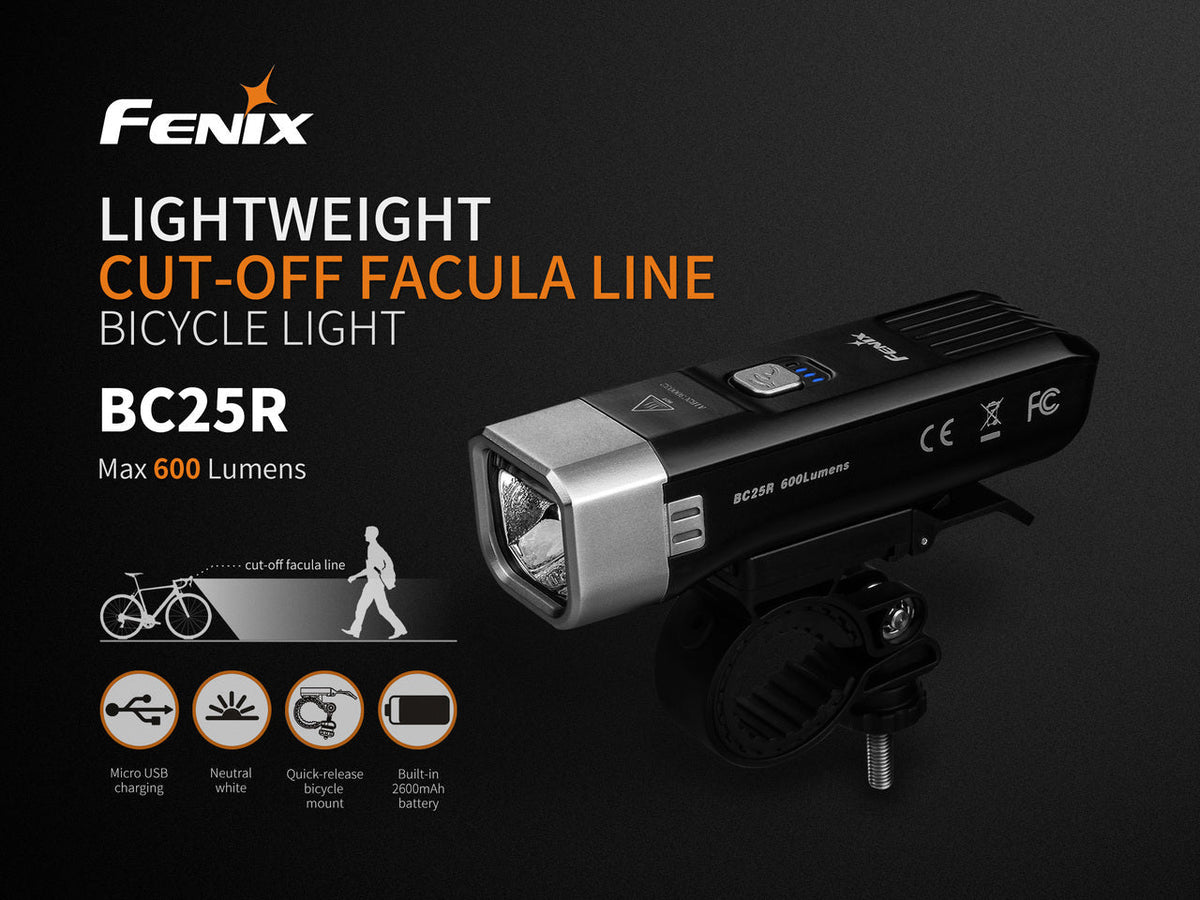 Fenix BC25R LED Bike Light – 600 lumens, IP66 rated