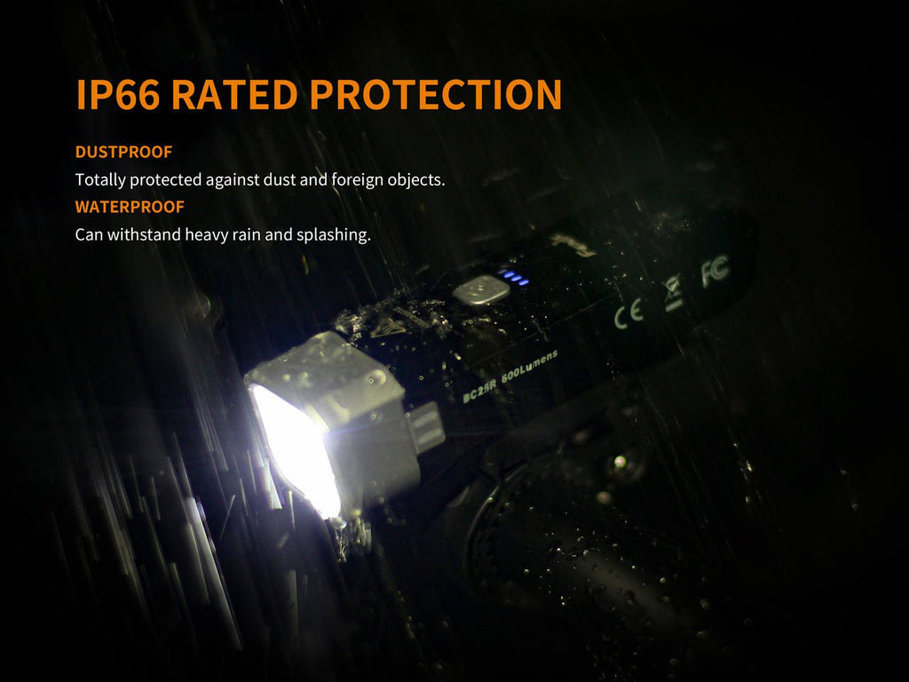 Lampe de vélo à LED Fenix BC25R – 600 lumens, indice de protection IP66