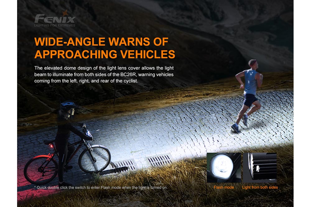 Éclairage de vélo à LED Fenix BC26R – 1600 lumens, indice de protection IP68