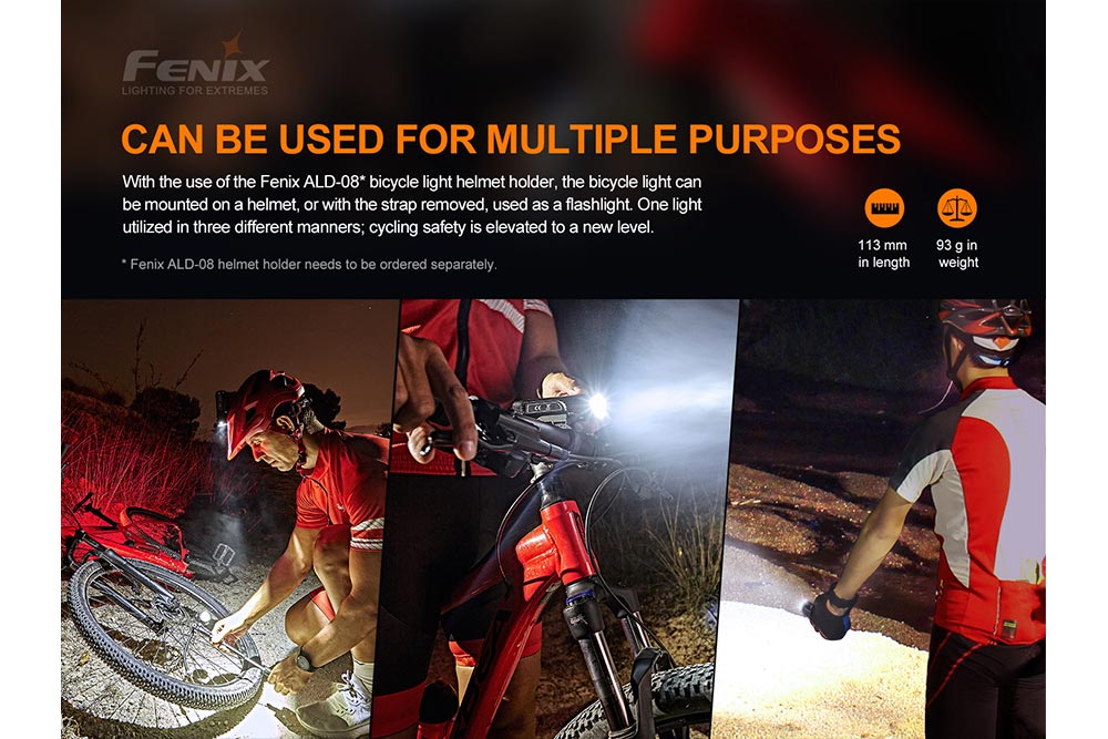 Éclairage de vélo à LED Fenix BC26R – 1600 lumens, indice de protection IP68