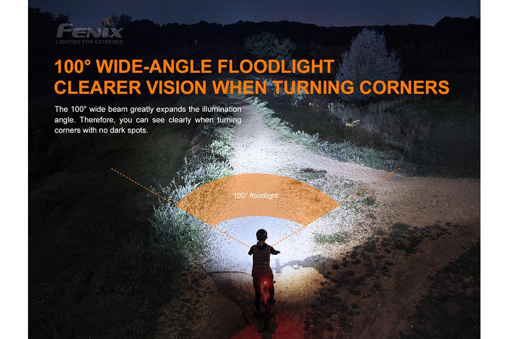 Éclairage de vélo à LED Fenix BC26R – 1600 lumens, indice de protection IP68