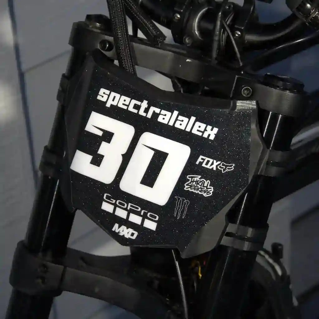 A zoom-in on the front number plate of the e-bike from TIktok!