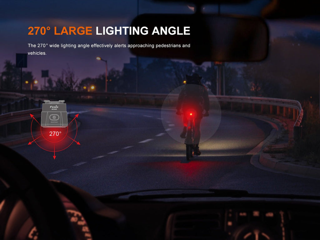 Feu arrière intelligent avec freinage Fenix BC06R – visibilité à 270°, IP66