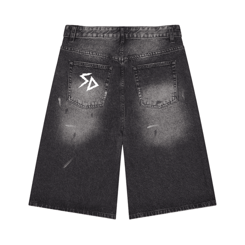SD FRAGMENTS Shorts - Vintage Wash Wide Leg Fit by ODMPOD